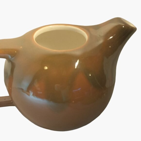 Vintage Brown Pitcher Jug  Mid Century Modern Ceramic Drip Glaze Vase Planter - Picture 2 of 8